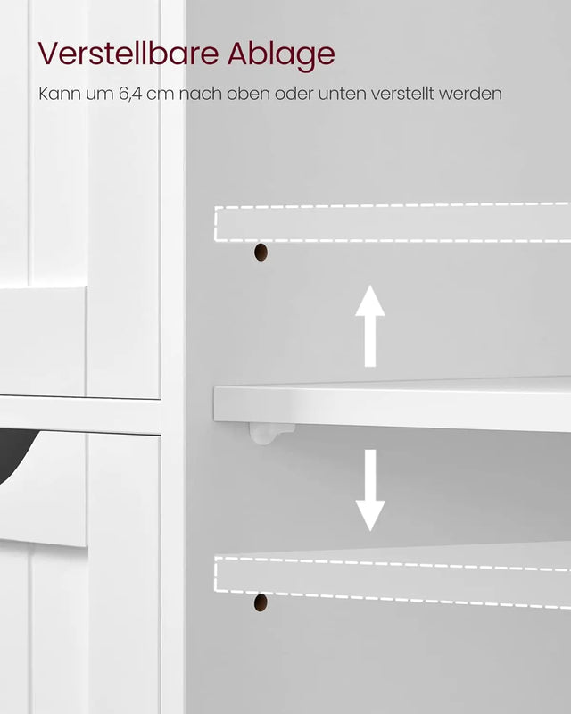 Badezimmerschrank mit Schubladen und Tür Weiss von Songmics