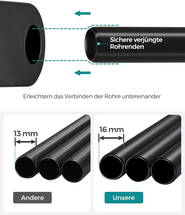 Aufbewahrungsschrank faltbar mit Aufhängestange Schwarz von Songmics
