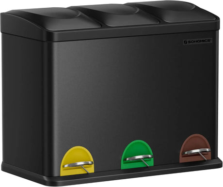 Mülleimer Küche 45L Treteimer Tintenschwarz von Songmics