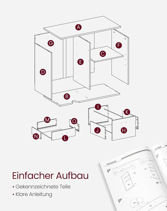 Rollcontainer Aktenschrank mit Schubladen Vintagebraun-Schwarz von Songmics