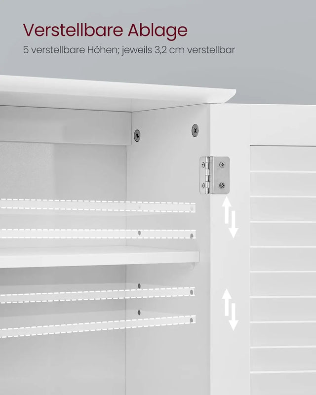 Badezimmerschrank mit Lamellentüren, weiss von Songmics