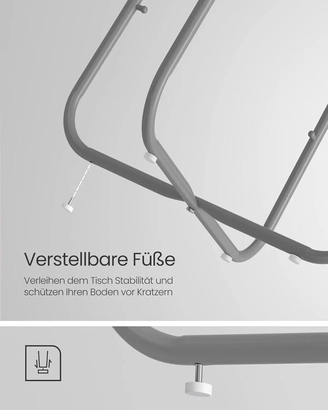 Beistelltisch rund mit Stauraum zementgrau von Songmics