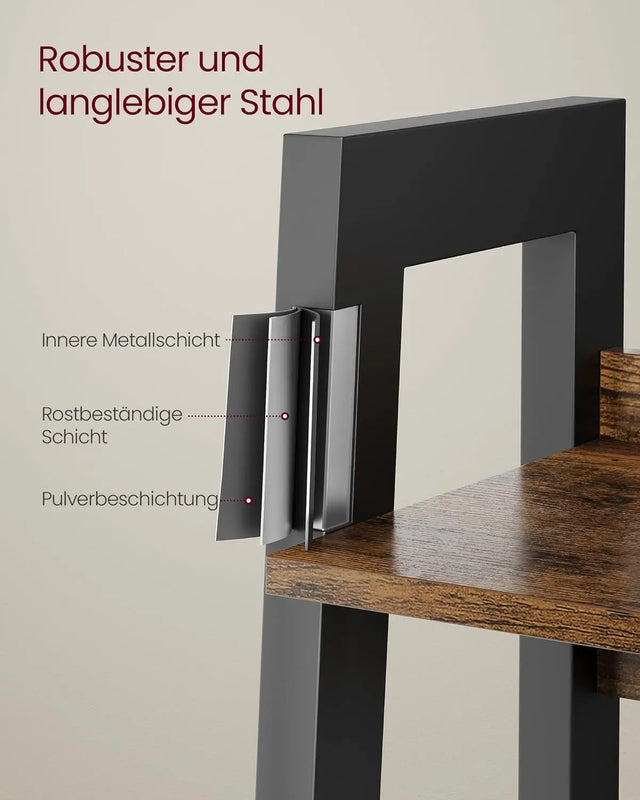 Bücherregal mit 4 Ebenen Industriestil Braun von Songmics