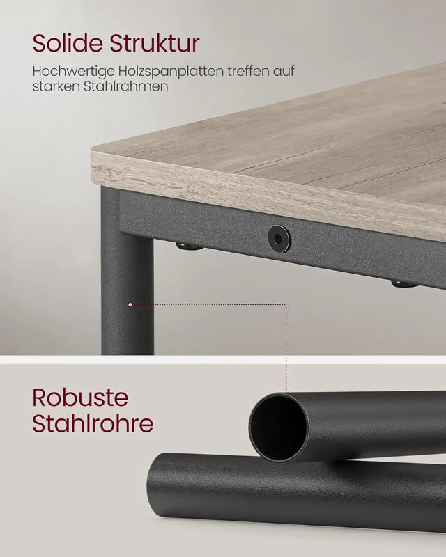 Beistelltisch mit Ladefunktion Greige-Schwarz von Songmics