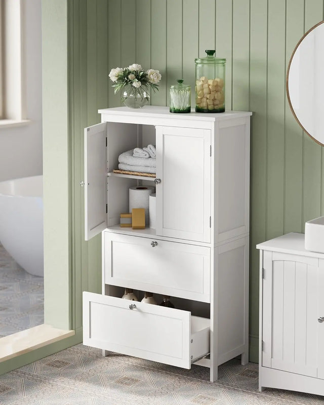 Badezimmerschrank mit Schubladen klassikweiss von Songmics