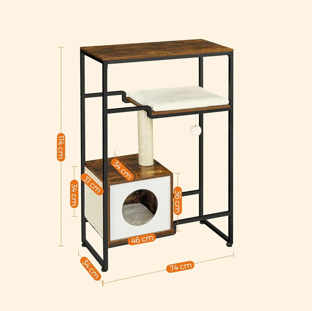 Katzenbaum Vintagebraun 2in1 Möbel Feandrea Kratzbaum von Songmics