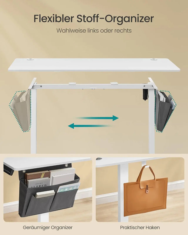 Schreibtisch elektrisch höhenverstellbar Büro wolkenweiss von Songmics