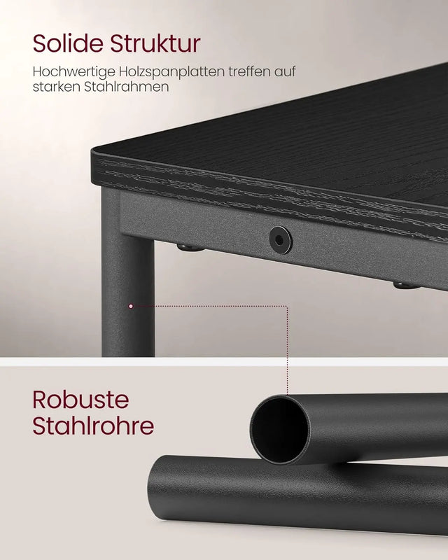 Beistelltisch mit Ladefunktion, 3 Ablagen, schwarz von Songmics