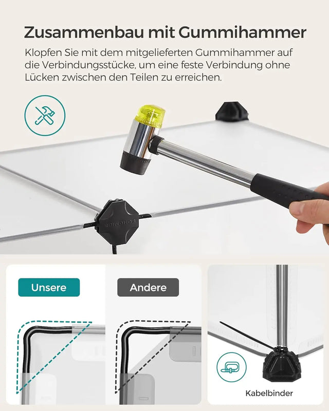 Freigehege Kunststoff für Kleintiere Weiss von Songmics