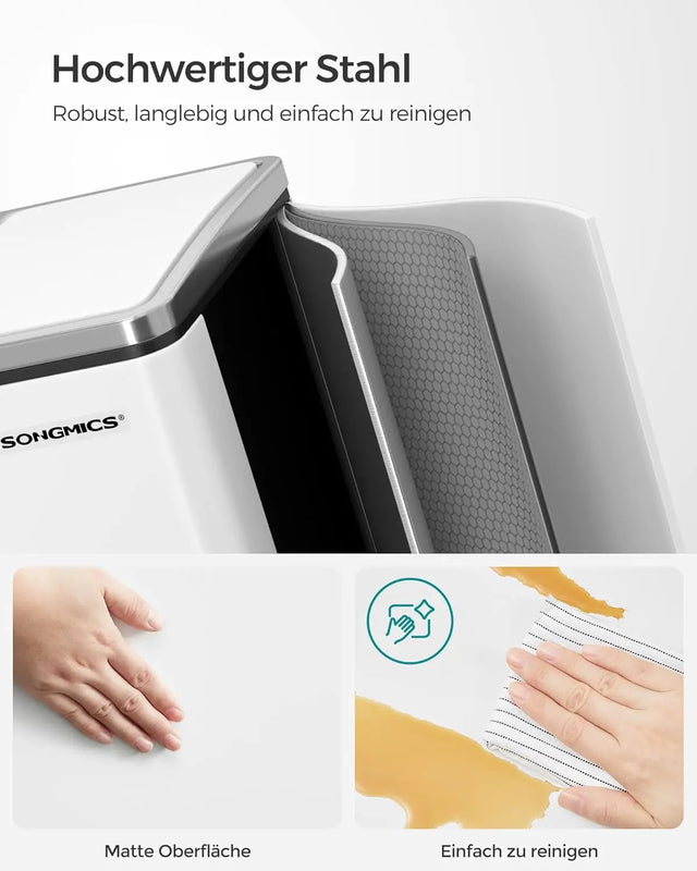 Mülleimer Küche Mülltrennsystem Softclose Wolkenweiss von Songmics