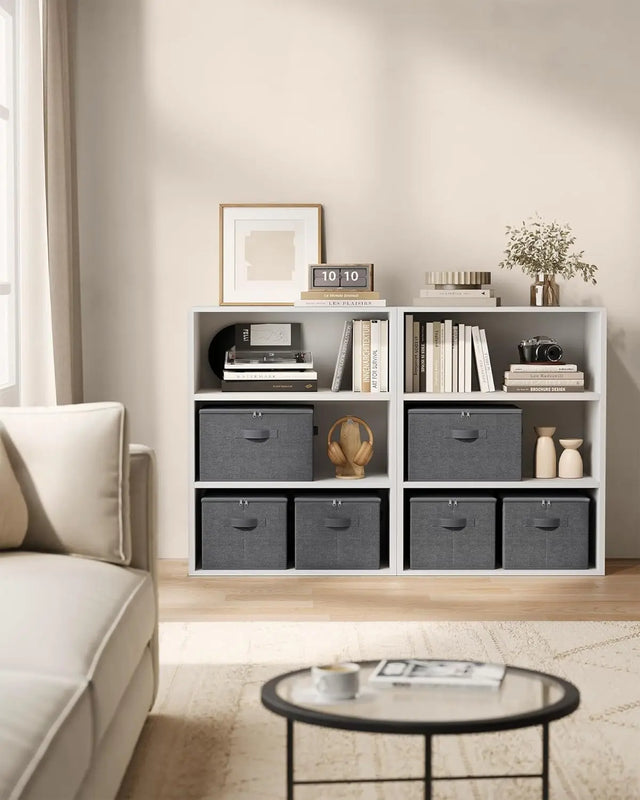 Aufbewahrungsbox faltbar mit Griffen schiefergrau von Songmics