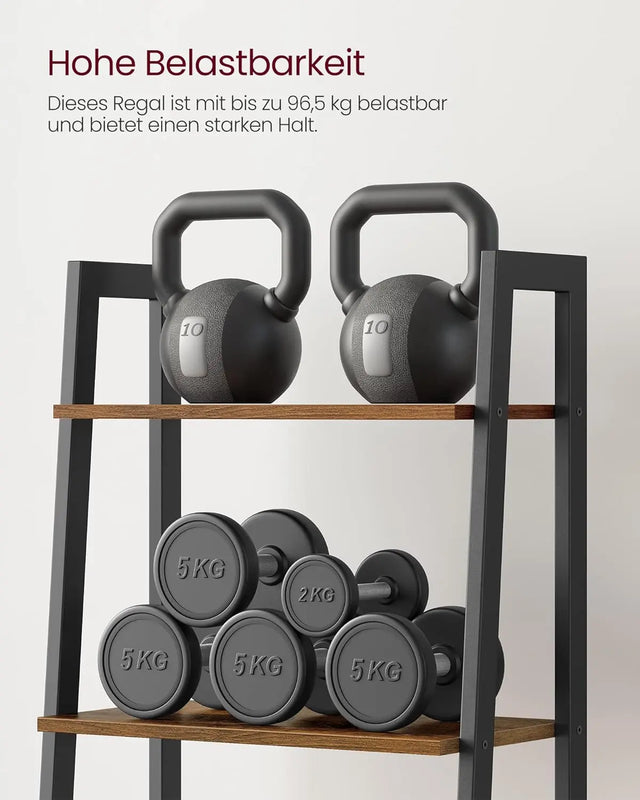 Regal Leiterregal Industrie-Design vintagebraun-schwarz von Songmics