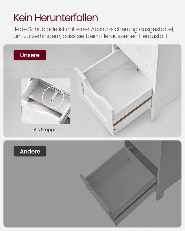 Badezimmerschrank mit Schubladen modern weiss von Songmics