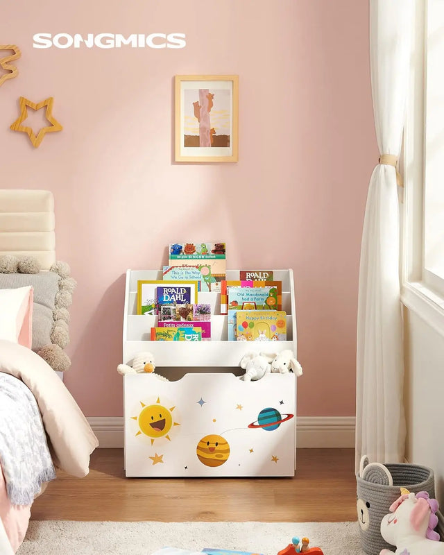 Spielzeugregal Kinderzimmer mit Spielzeugkiste Weiss von Songmics