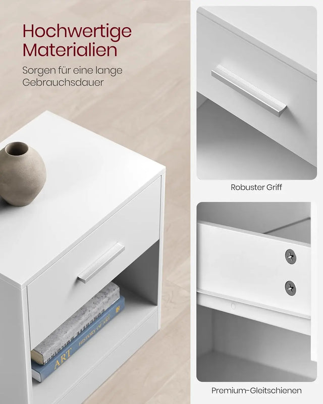 Nachttisch mit Schublade klassikweiss von Songmics