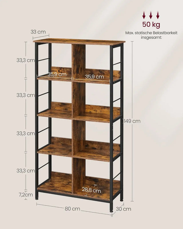 Regal mit 4 Ebenen vintagebraun von Songmics