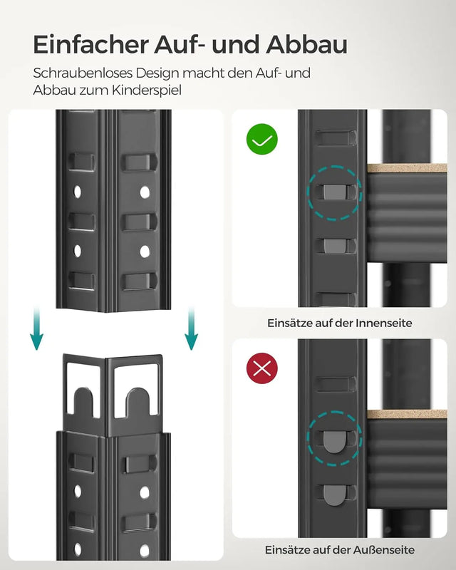 Schwerlastregal mit Stahlgestell Grau von Songmics