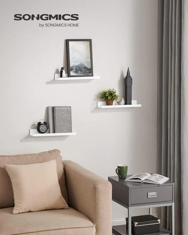 Wandregal Set für Wohnzimmer mattweiss von Songmics