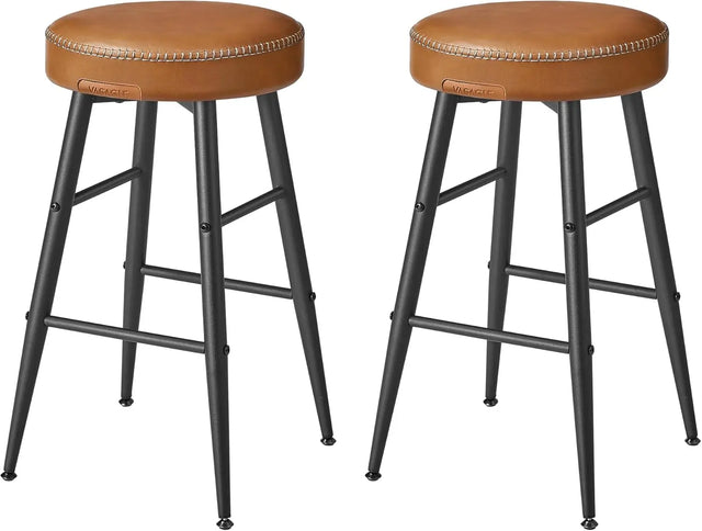 Barhocker Set Kunstleder Mid-Century Karamellbraun von Songmics