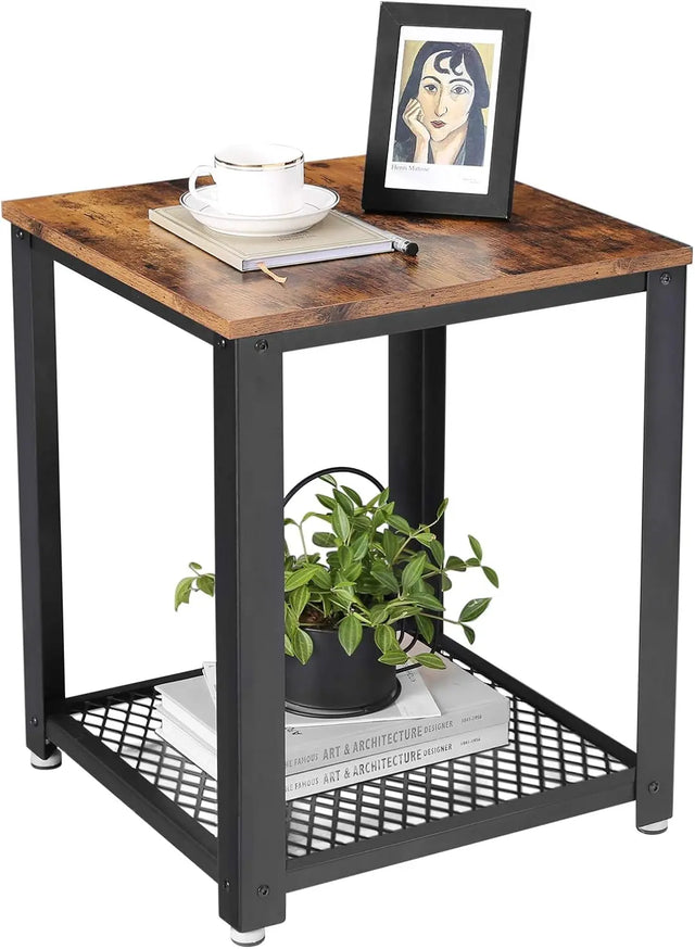 Beistelltisch Industrie-Design mit Gitterablage Vintage von Songmics