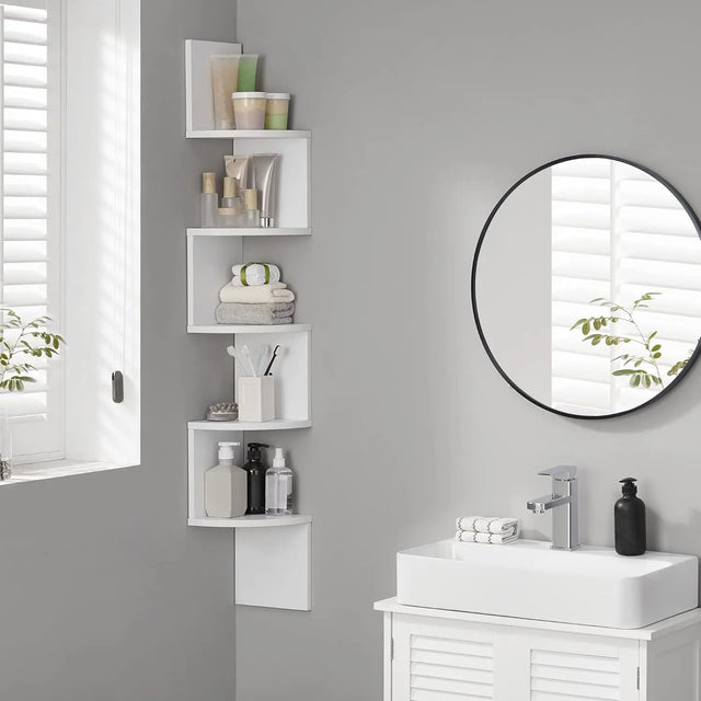 Eckregal Wandregal 5 Ebenen Wolkenweiss von Songmics