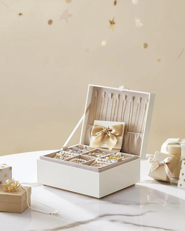 Schmuckkästchen mit Griff Weiss von Songmics