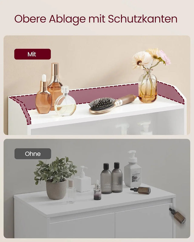 Badezimmerschrank mit Türen und Einlegeböden wolkenweiss von Songmics