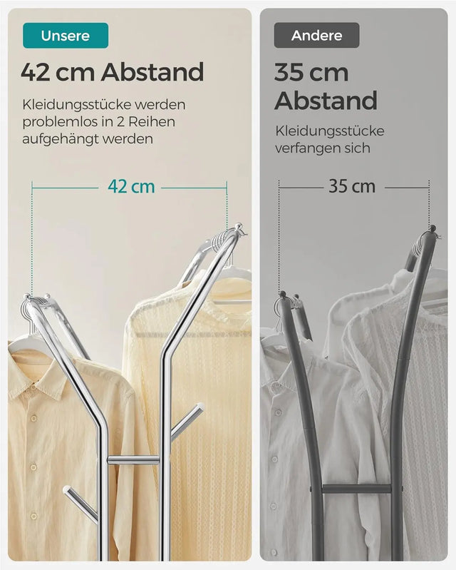 Kleiderständer auf Rollen Stahlrohre Silber von Songmics