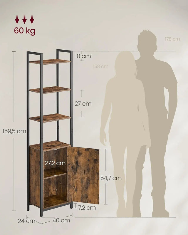 Bücherregal mit Türen, vintagebraun-tintenschwarz von guteszeug.ch