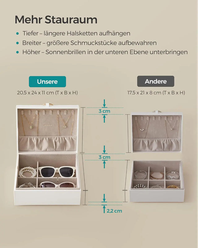 Schmuckkästchen mit Griff Weiss von Songmics