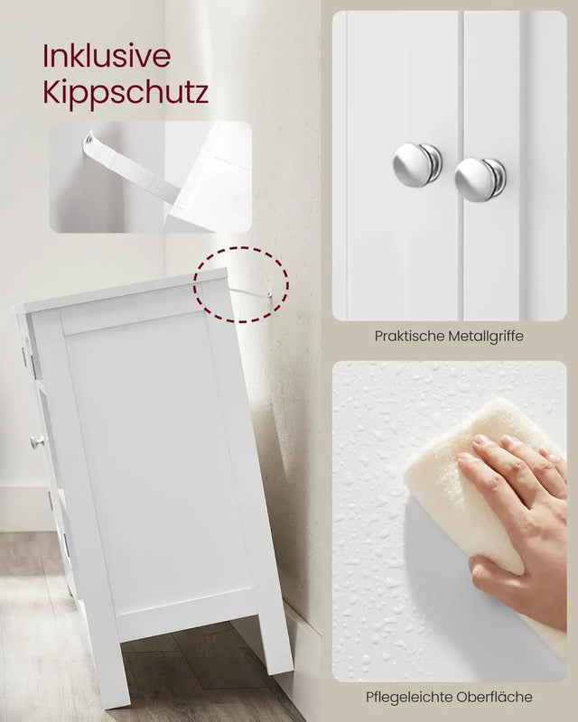 Waschbeckenunterschrank mit Türen und Fächern Weiss von Songmics