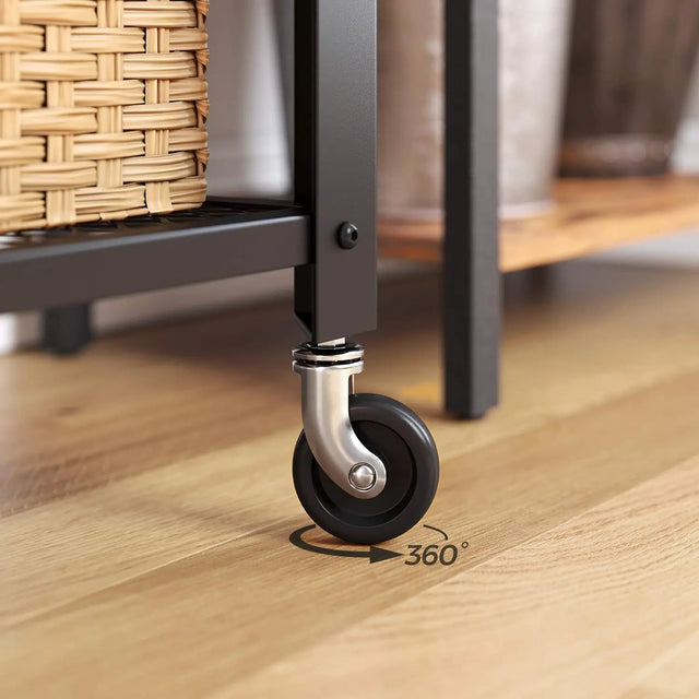 Servierwagen mit Holzplatte und Rollen Vintage von Songmics