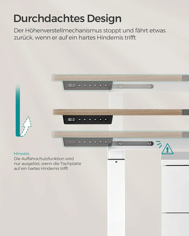 Schreibtisch elektrisch höhenverstellbar mit Memory Weiss von Songmics