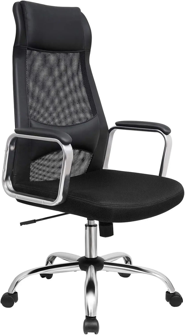 Bürostuhl Ergonomisch Höhenverstellbar Atmungsaktiv Schwarz von Songmics