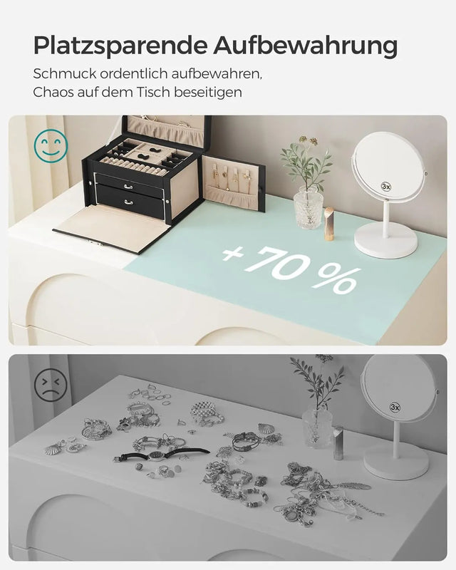 Schmuckkasten abschliessbar mit Spiegel schwarz von guteszeug.ch