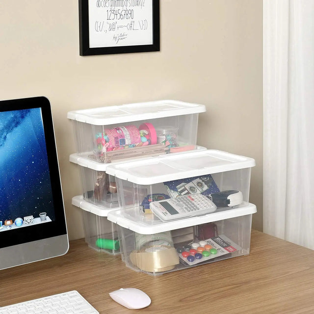 Aufbewahrungsbox Set mit Deckel Transparent von Songmics