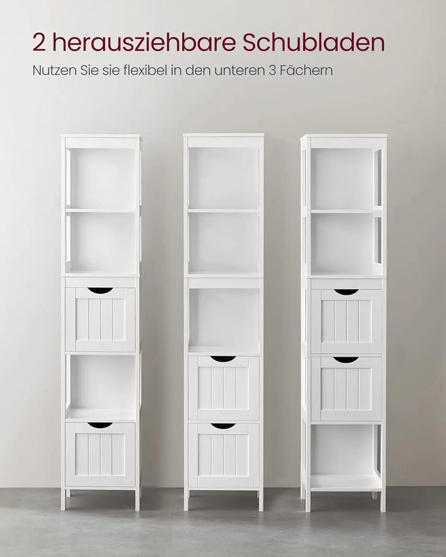 Badezimmerschrank freistehend mit Schubladen weiss von Songmics