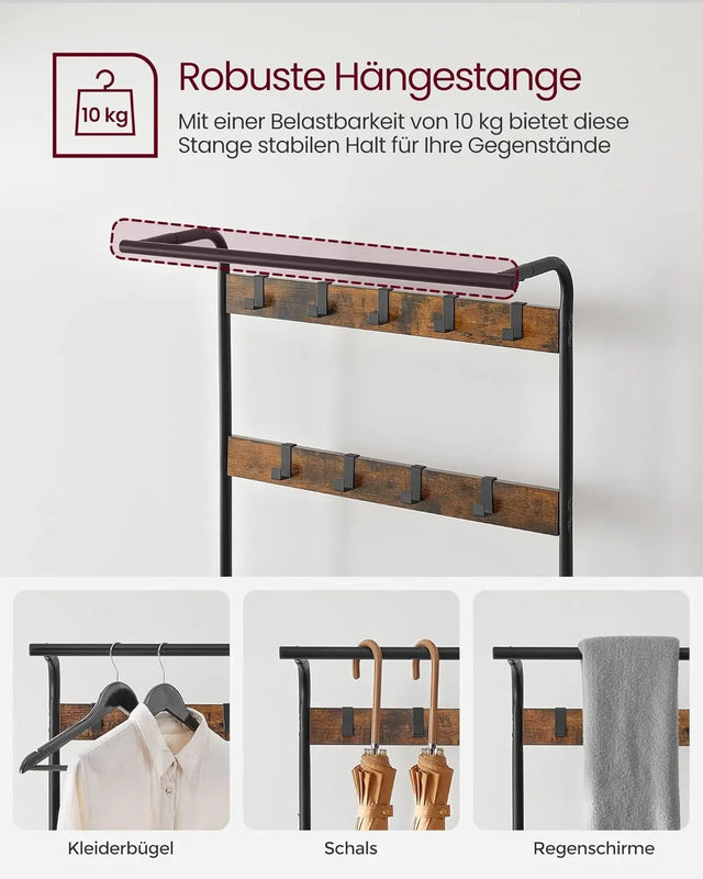 Kleiderständer mit Schuhregal rustikales Braun von Songmics