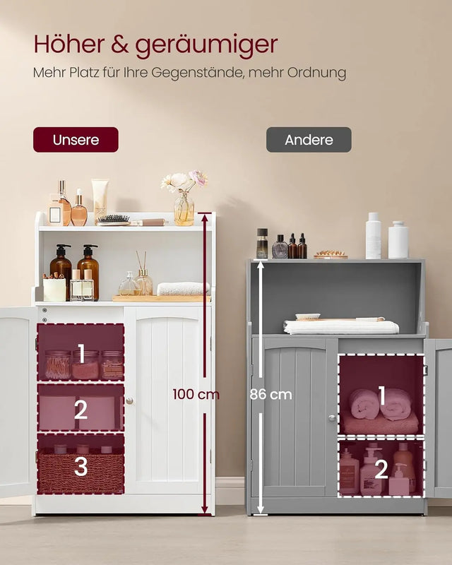 Badezimmerschrank mit Türen und Einlegeböden wolkenweiss von Songmics