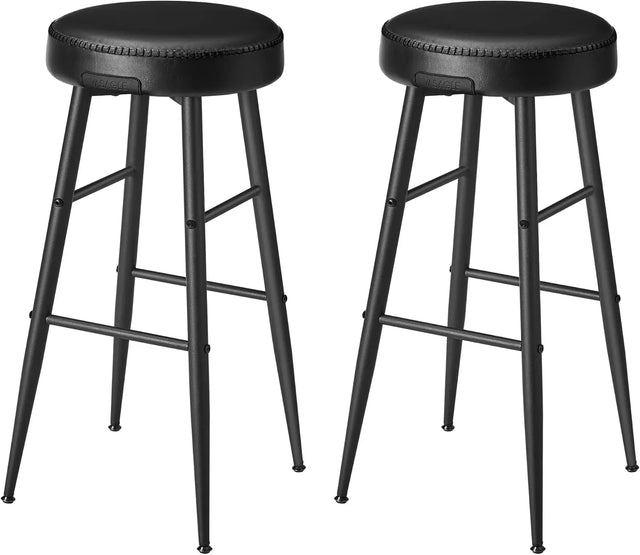 Barhocker Set Kunstleder Mid-Century Schwarz von Songmics