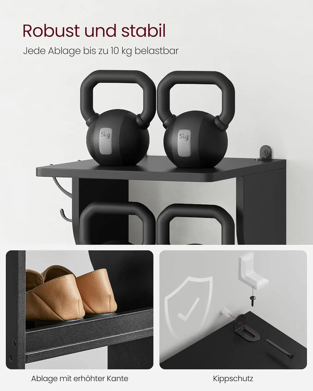 Schuhregal schmal mit 7 Ebenen schwarz von Songmics