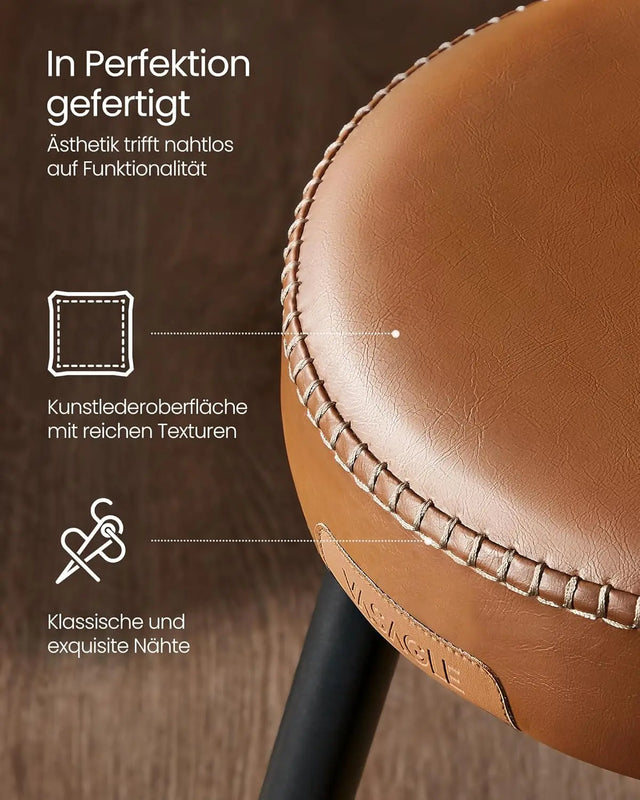 Barhocker Set Kunstleder Mid-Century Karamellbraun von Songmics