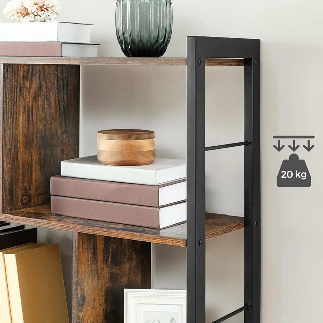 Bücherregal mit 8 Fächern auf 4 Ebenen vintagebraun von Songmics