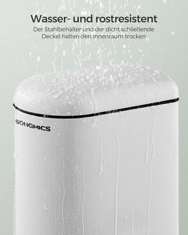 Abfalleimer Badezimmer 10L Stahl Wolkenweiss von Songmics