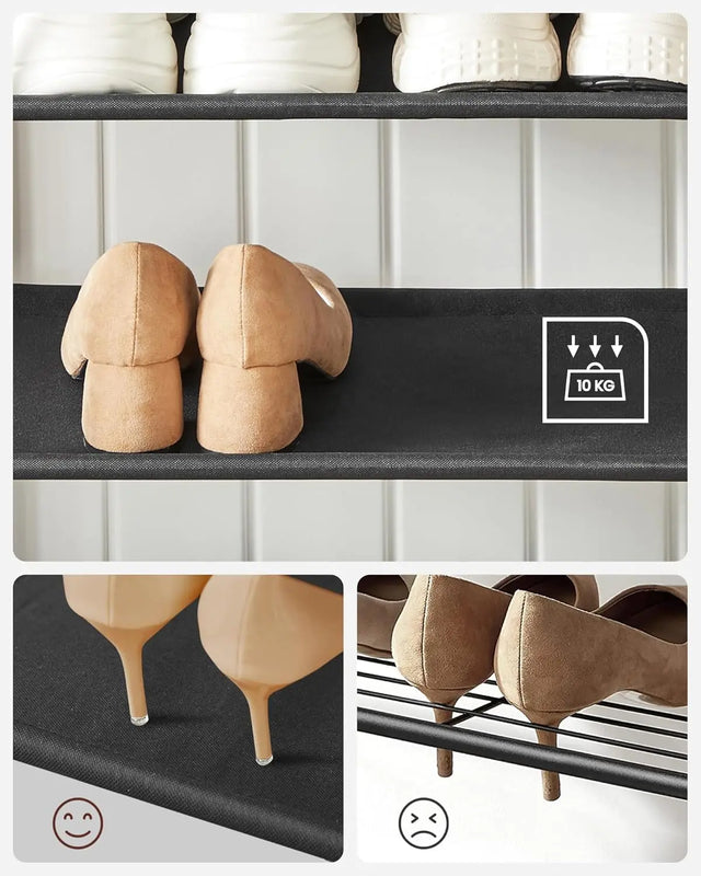 Garderobenständer mit Schuhbank Vintagebraun-Schwarz von Songmics