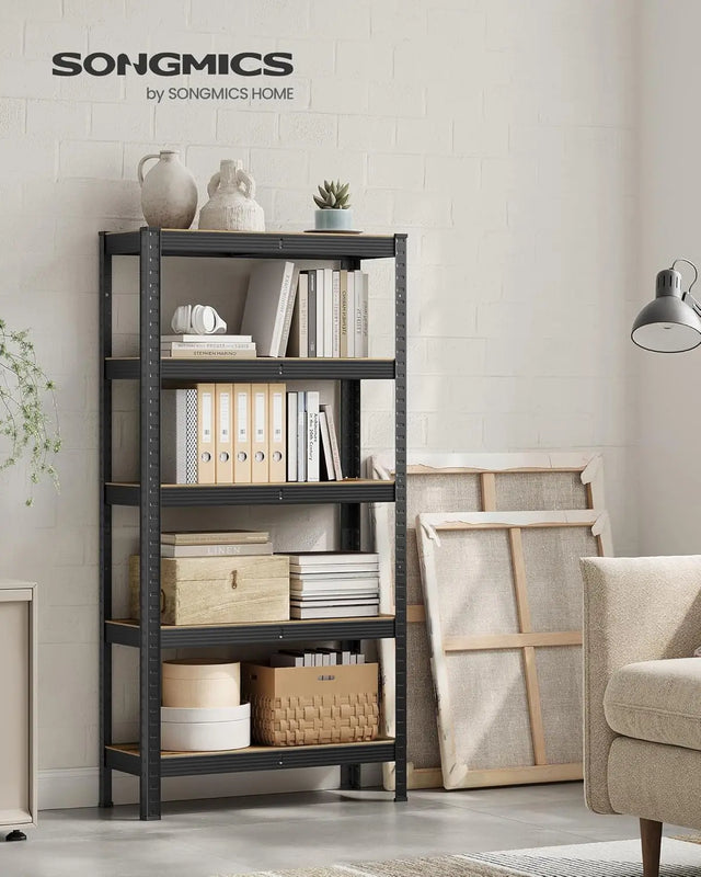 Standregal Industrie-Design mit 5 Ablagen, bis 650 kg belastbar, vintagebraun-schwarz von Songmics