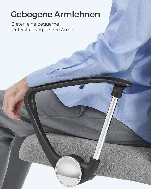 Bürostuhl ergonomisch höhenverstellbar gepolstert grau von Songmics