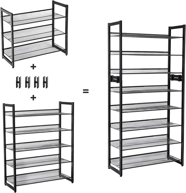 Schuhregal Metallgewebe 5 Ebenen Schwarz von Songmics