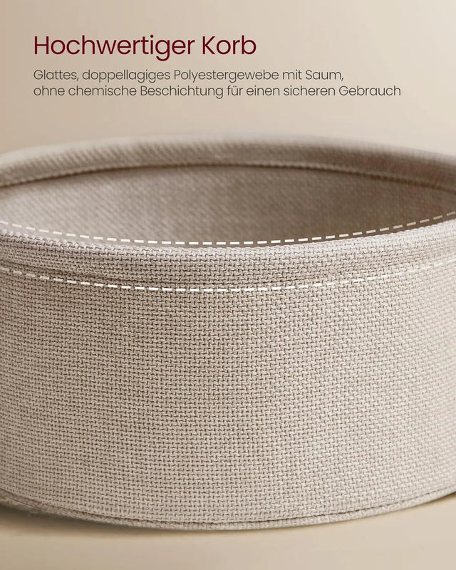 Beistelltisch mit Steckdose Stauraum, Mattweiss-Kamelbraun von Songmics