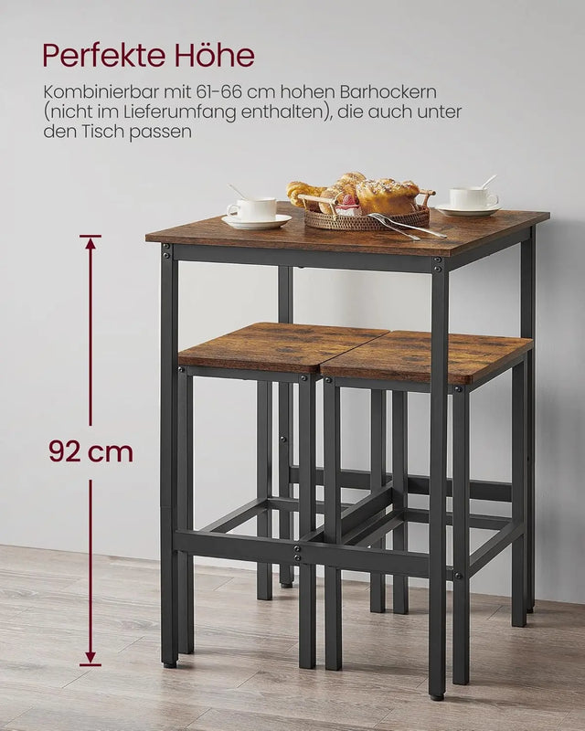 Bartisch quadratisch Industriestil rustikales Braun von guteszeug.ch